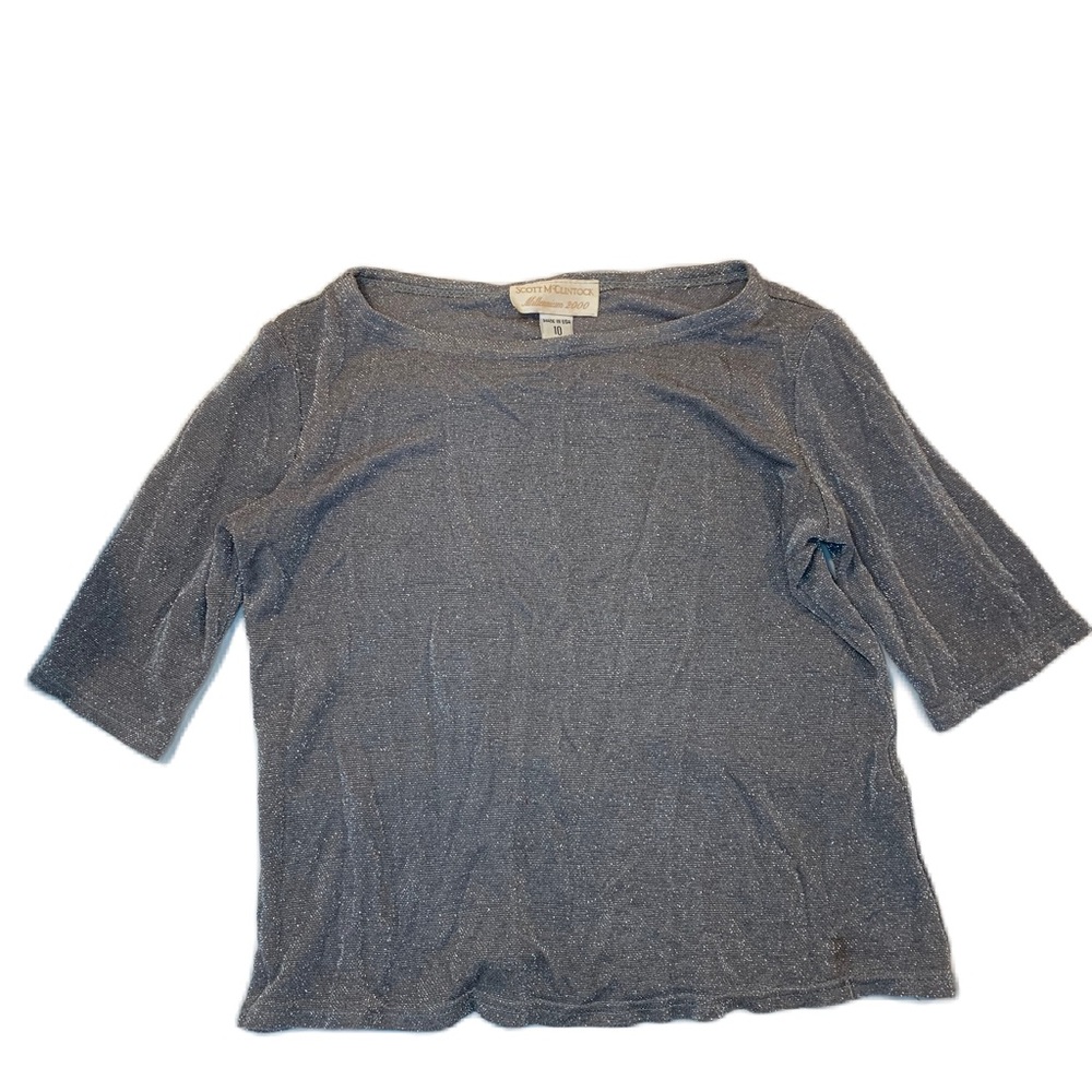Vintage Y2K Scott McClintock Millennium 2000 Women’s Top Size 10 Cropped Silver